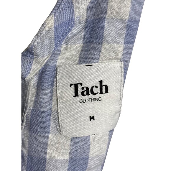 Tach Clothing Dress Medium Gingham Fit Flare Floral Embroidery Cottage Core - Picture 9 of 10